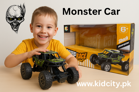 Monster Car 4x4 Remote Control Off-Road Truck for Kids – Rechargeable & Shock Absorbing (Age 6+)