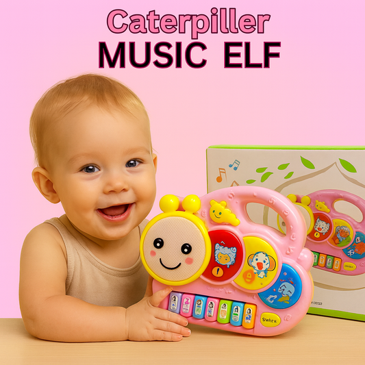 Caterpillar Music ELF Piano Toy – Light-Up Educational Keyboard for Kids (Age 1-5)