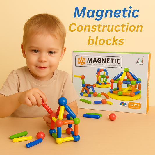 Magnetic Intelligent Construction Set – 42 Pcs Brain Development Building Toy for Kids