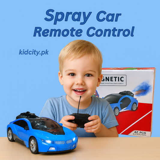 "Spray Remote Control Car for Kids – RC Drift Car with LED & Mist – Available at KidCity.pk"