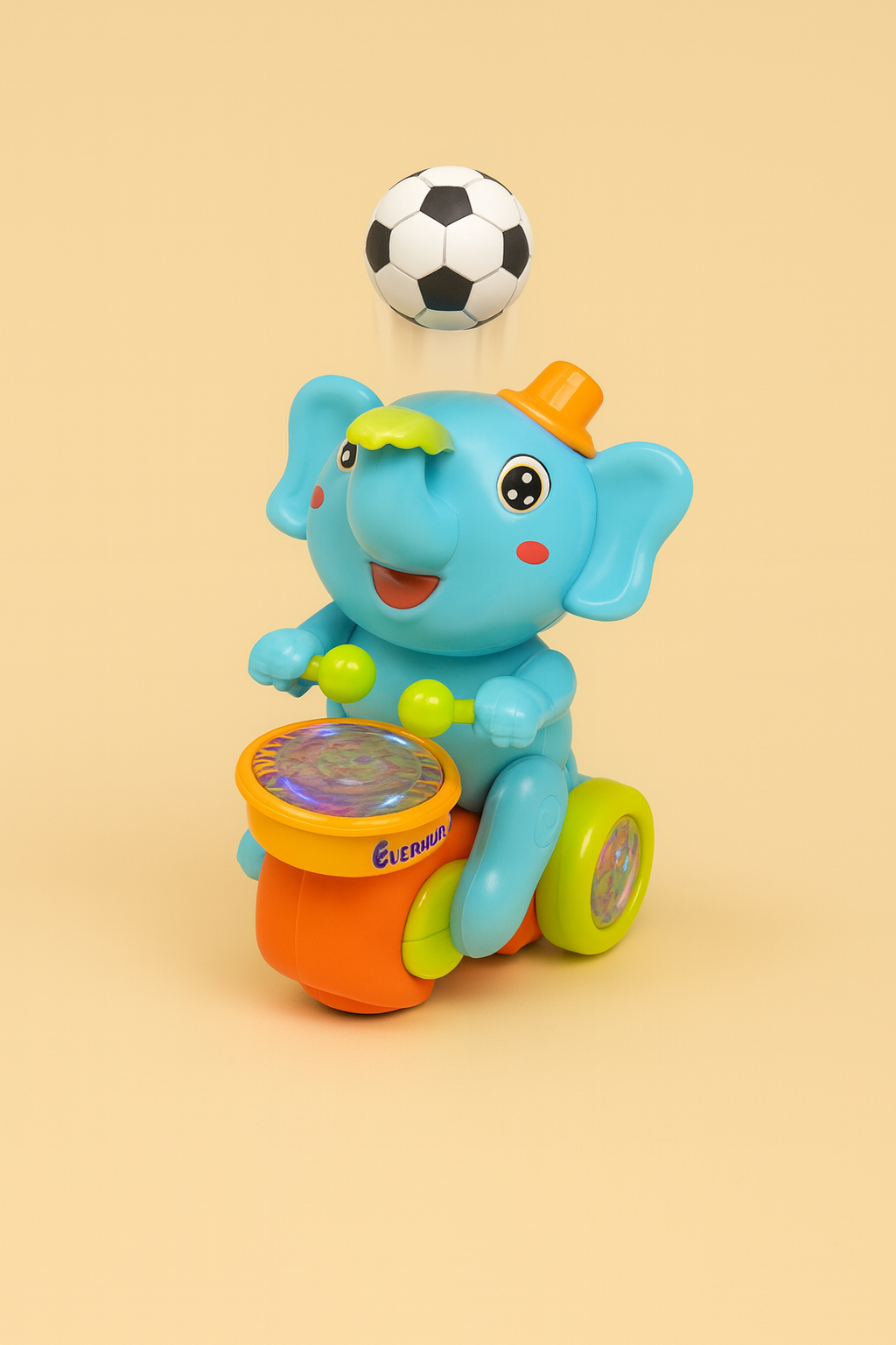 Elephant Musician Toy with Flashing Lights & Rotating Football – Musical Walking Animal Toy for Kids | KidCity.pk