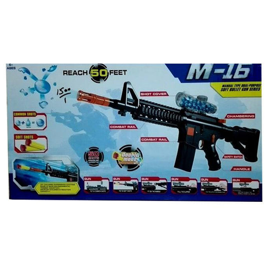 M-16 Manual Dart Shooter Gun Toy for Kids – Soft Bullet Blaster with water foam Balls | KidCity.pk